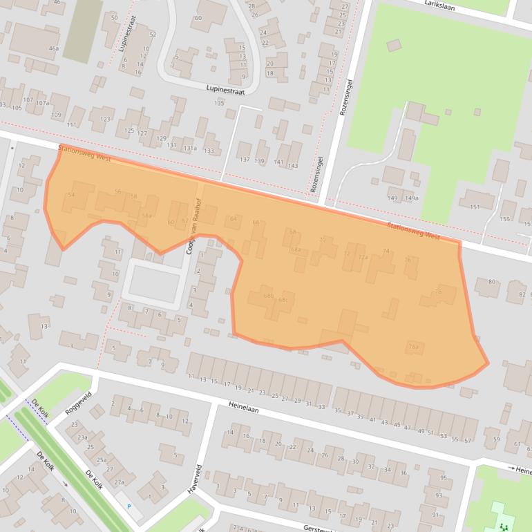 Kaart van postcodegebied 3931ET.