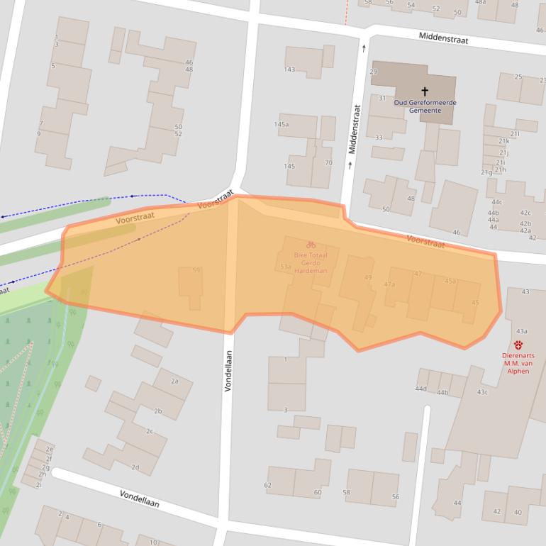 Kaart van postcodegebied 3931HC.