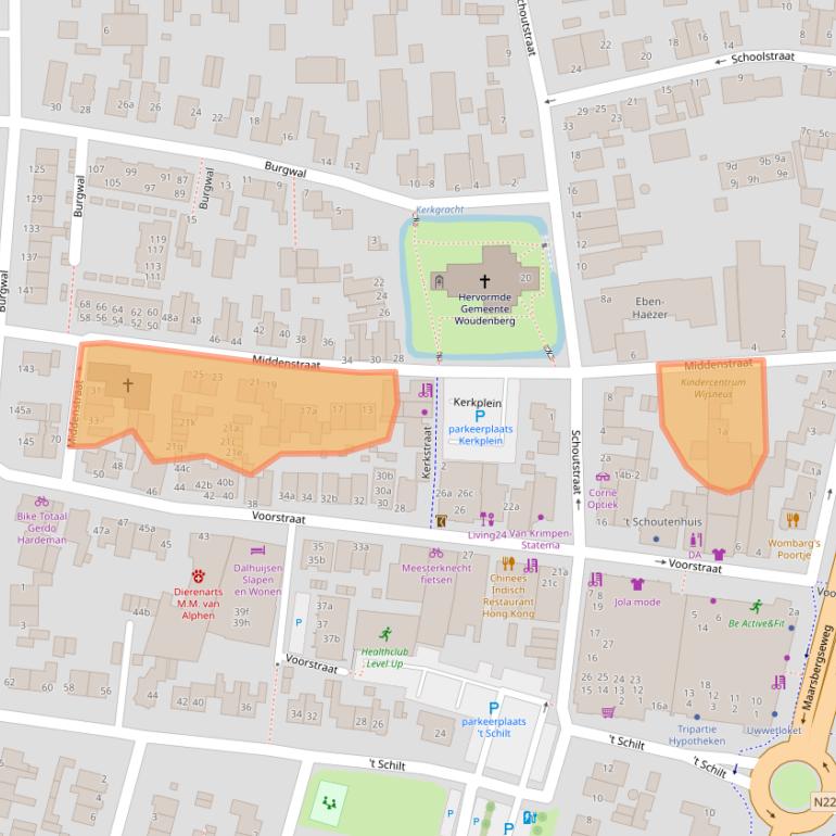 Kaart van postcodegebied 3931HH.