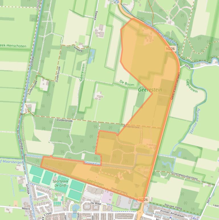 Kaart van postcodegebied 3931JB.