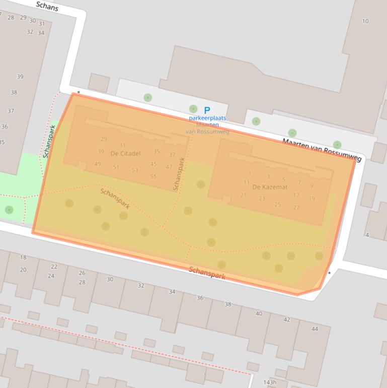 Kaart van postcodegebied 3931KG.