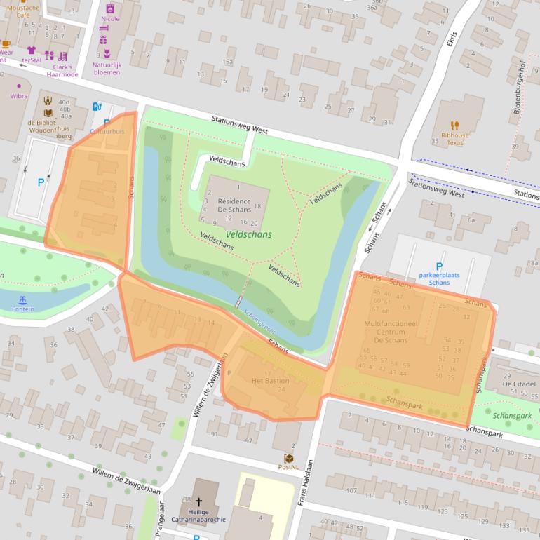 Kaart van postcodegebied 3931KJ.