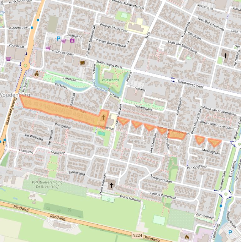 Kaart van postcodegebied 3931KS.