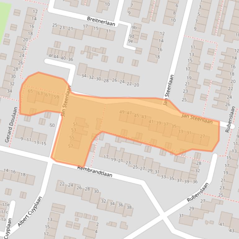 Kaart van postcodegebied 3931LB.