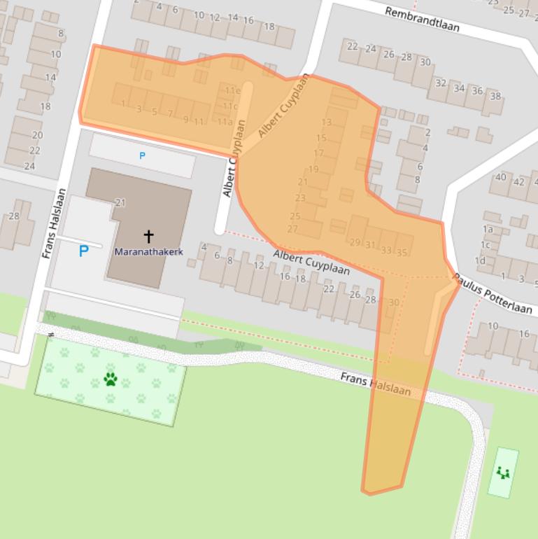 Kaart van postcodegebied 3931LD.