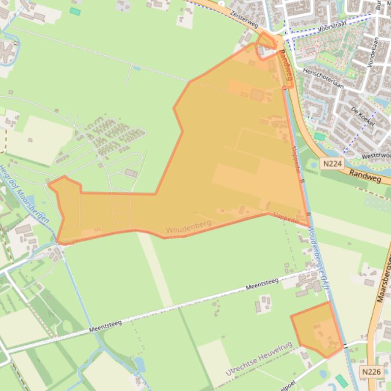 Kaart van postcodegebied 3931MN.