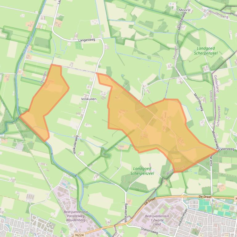 Kaart van postcodegebied 3931MZ.