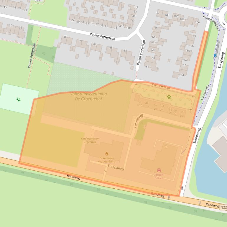 Kaart van postcodegebied 3931NJ.
