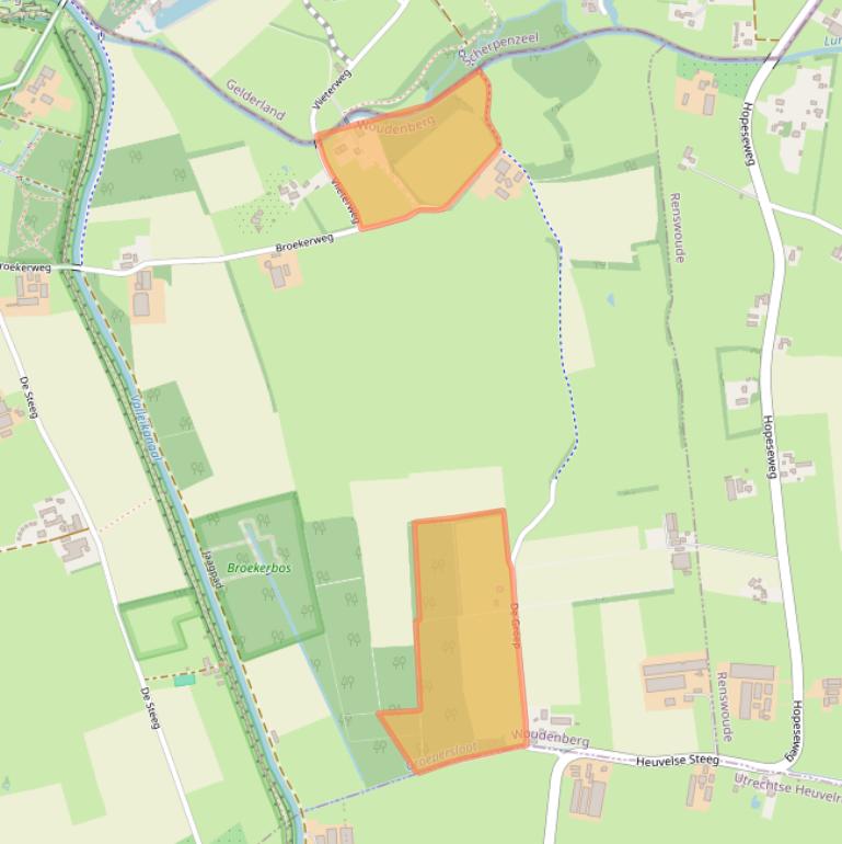 Kaart van postcodegebied 3931PN.