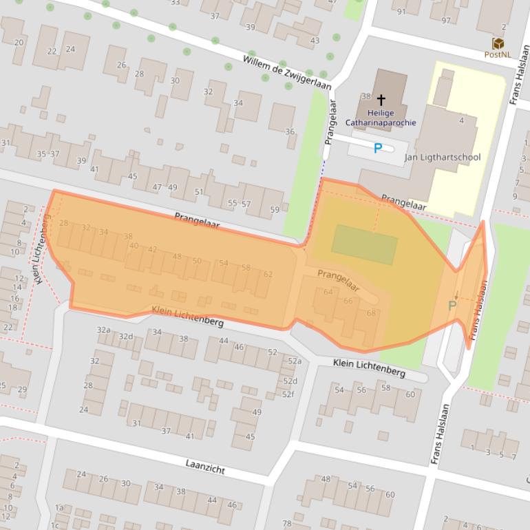 Kaart van postcodegebied 3931RD.