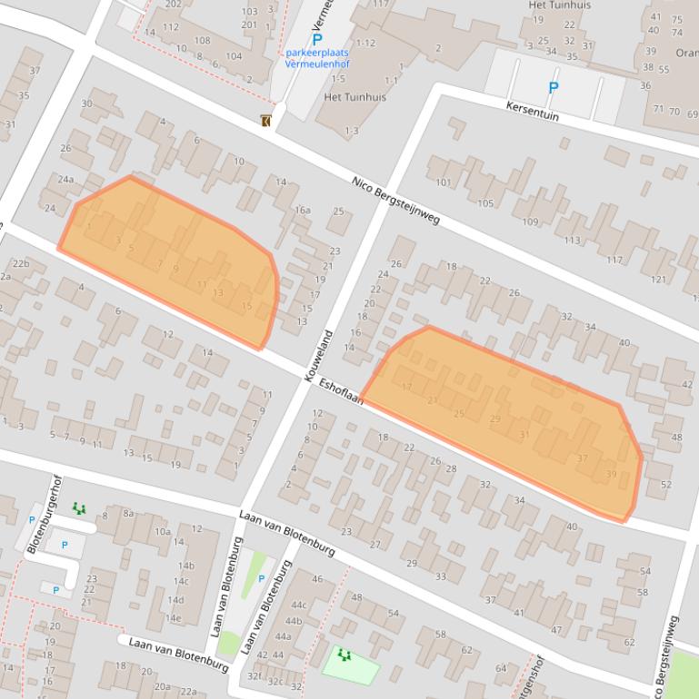 Kaart van postcodegebied 3931SB.