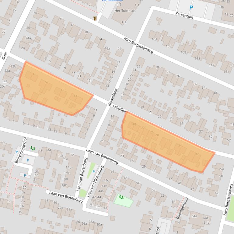 Kaart van postcodegebied 3931SC.
