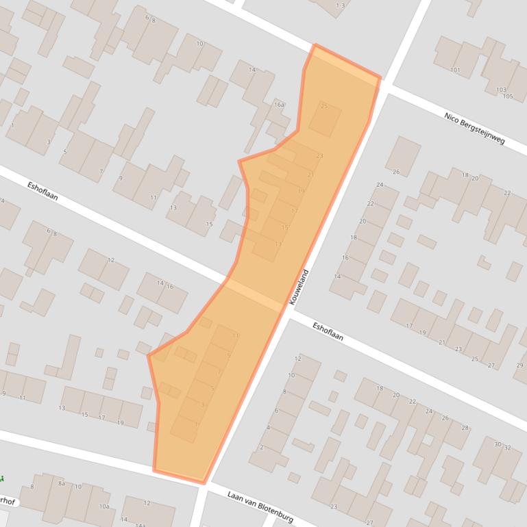 Kaart van postcodegebied 3931SE.