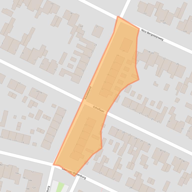 Kaart van postcodegebied 3931SH.