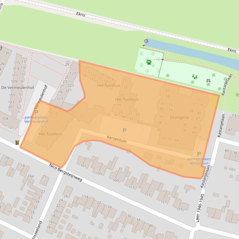 Kaart van postcodegebied 3931SR.