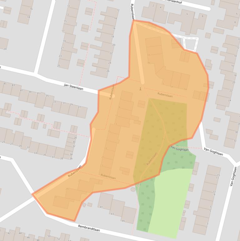 Kaart van postcodegebied 3931TA.