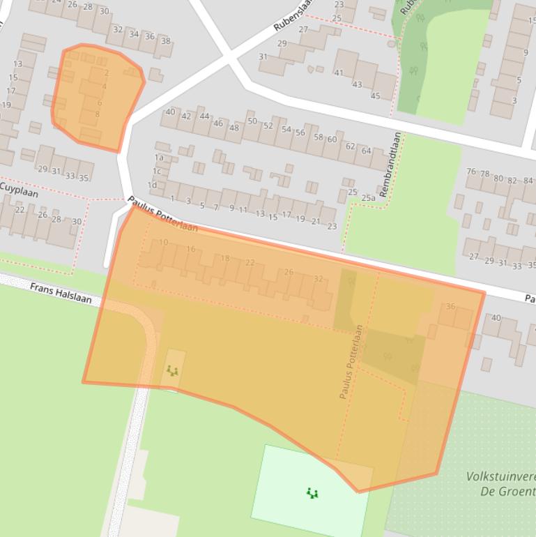 Kaart van postcodegebied 3931TE.