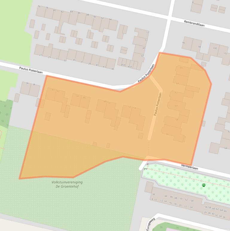 Kaart van postcodegebied 3931TG.