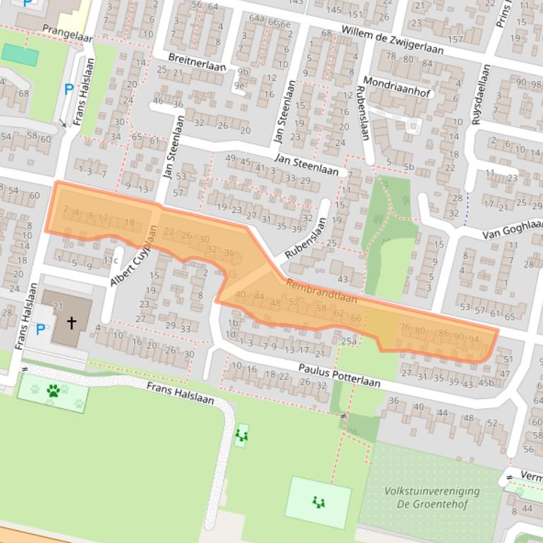 Kaart van postcodegebied 3931TK.