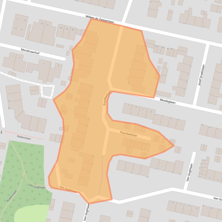 Kaart van postcodegebied 3931TR.