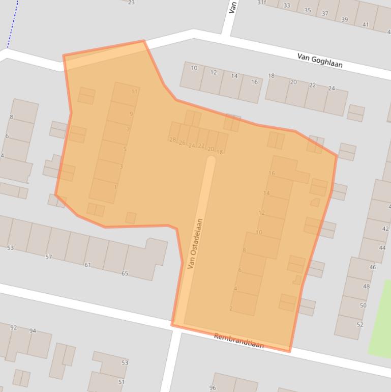 Kaart van postcodegebied 3931TS.