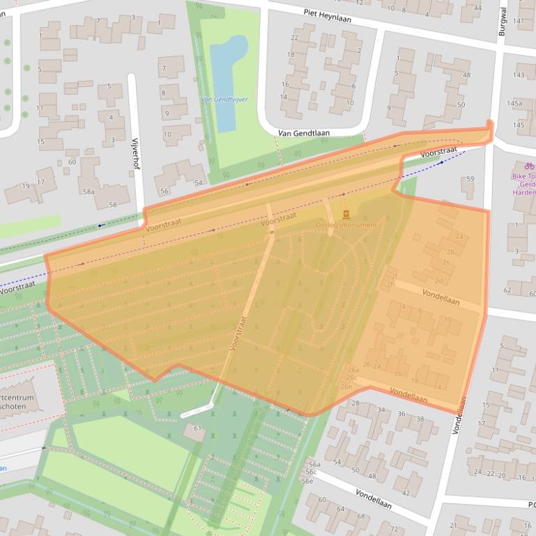 Kaart van postcodegebied 3931VB.