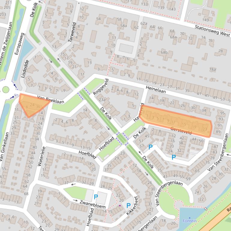 Kaart van postcodegebied 3931WB.
