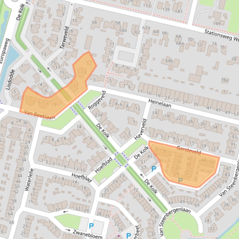 Kaart van postcodegebied 3931WC.