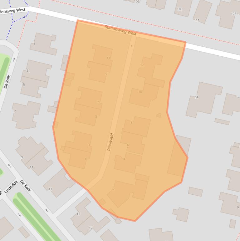 Kaart van postcodegebied 3931WP.