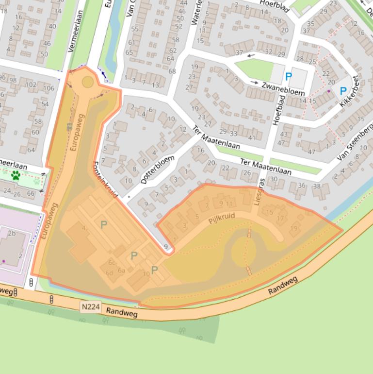 Kaart van postcodegebied 3931WX.