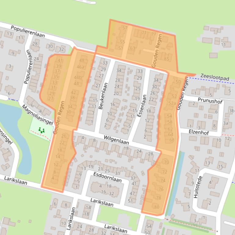 Kaart van postcodegebied 3931ZE.