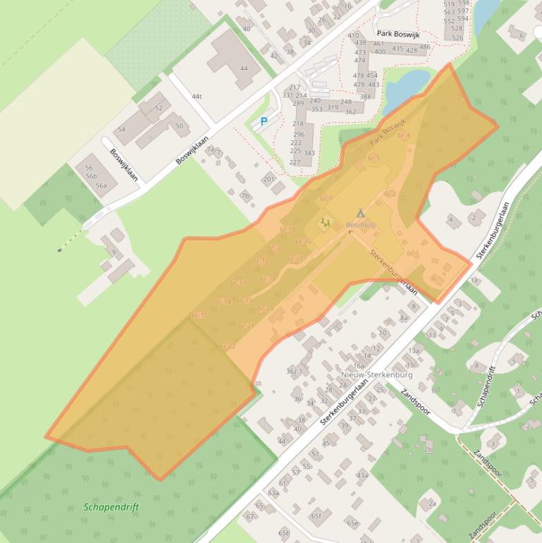 Kaart van postcodegebied 3941BE.