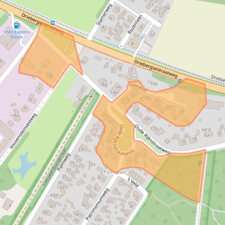 Kaart van postcodegebied 3941BP.