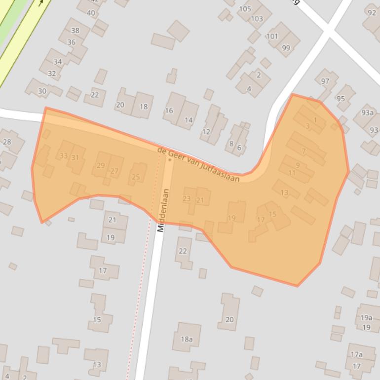 Kaart van postcodegebied 3941CD.