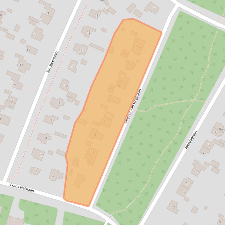 Kaart van postcodegebied 3941CK.