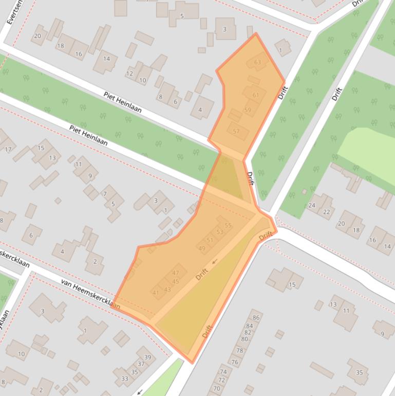 Kaart van postcodegebied 3941DB.