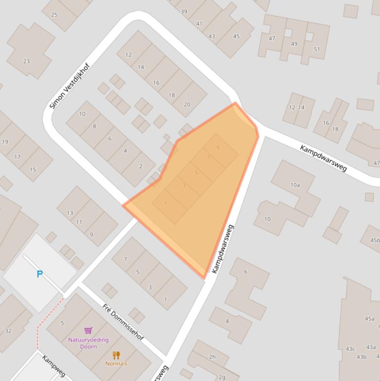 Kaart van postcodegebied 3941HA.