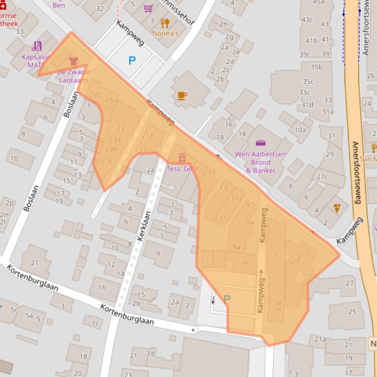 Kaart van postcodegebied 3941HC.