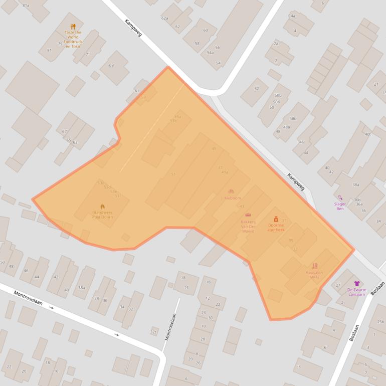 Kaart van postcodegebied 3941HD.