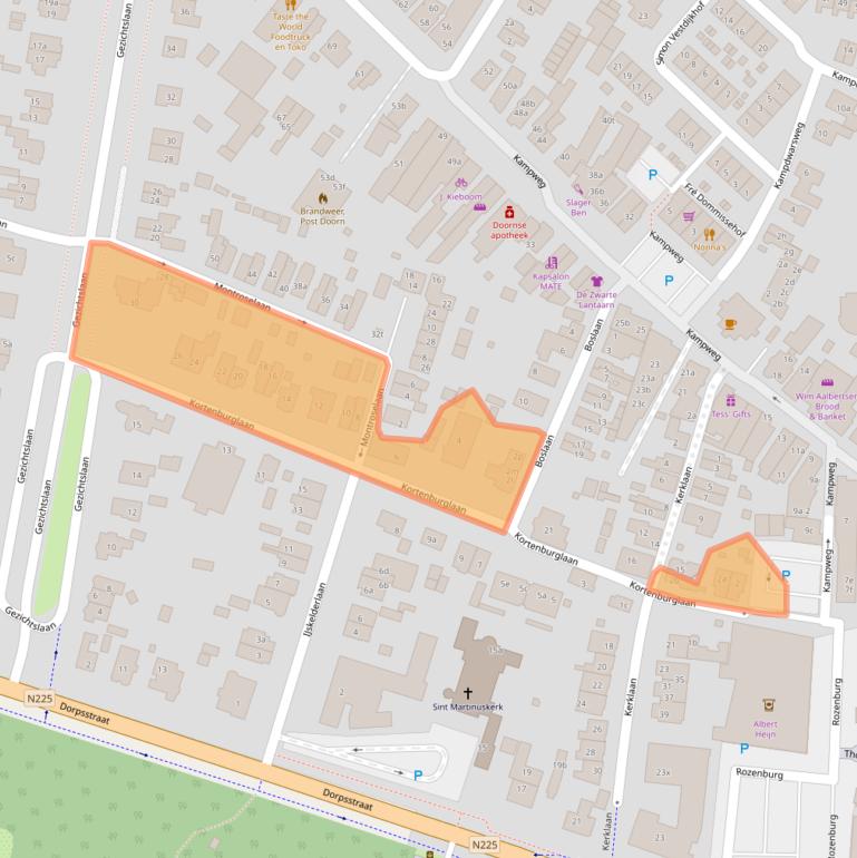 Kaart van postcodegebied 3941HR.