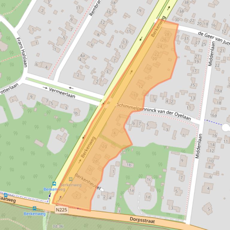 Kaart van postcodegebied 3941JB.