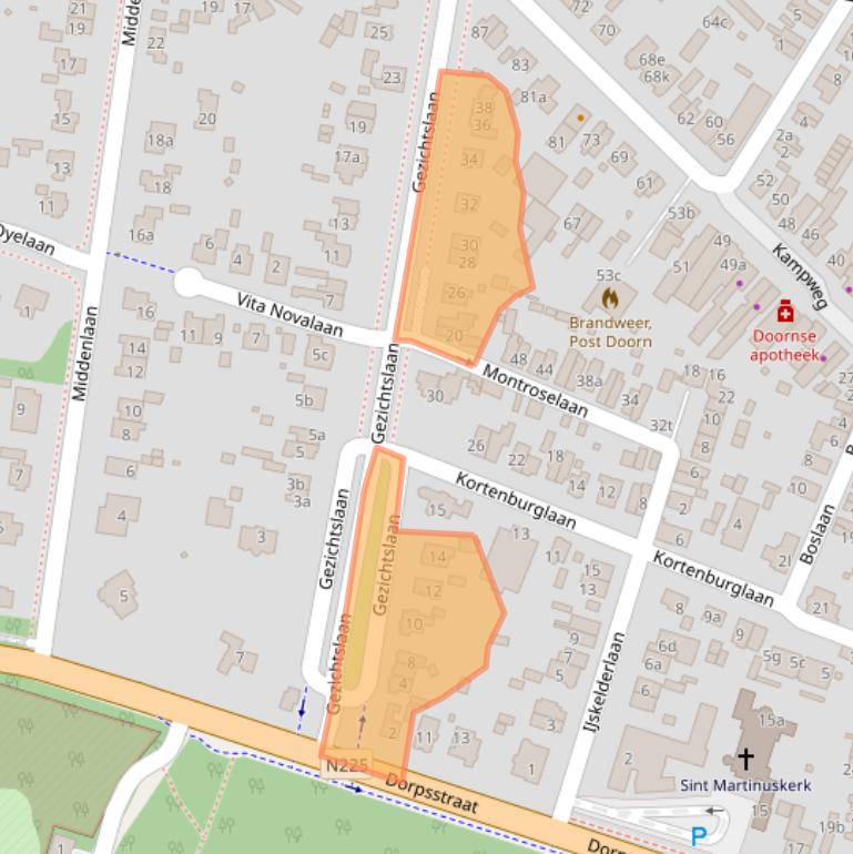 Kaart van postcodegebied 3941JE.