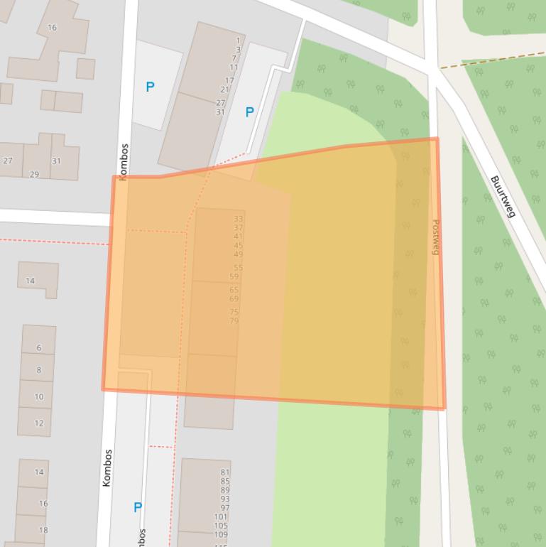 Kaart van postcodegebied 3941KJ.