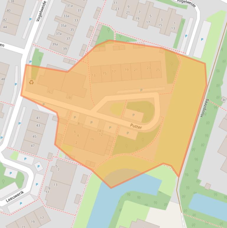 Kaart van postcodegebied 3941NS.