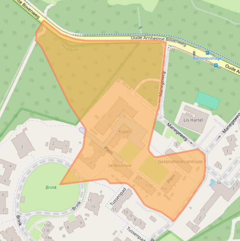 Kaart van postcodegebied 3941SV.