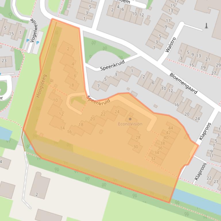 Kaart van postcodegebied 3941TE.