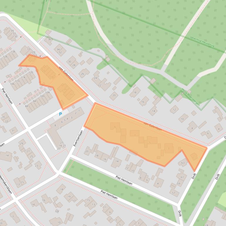 Kaart van postcodegebied 3941VA.