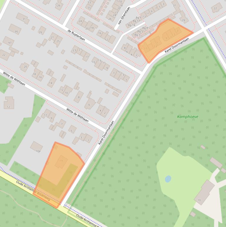 Kaart van postcodegebied 3941WL.