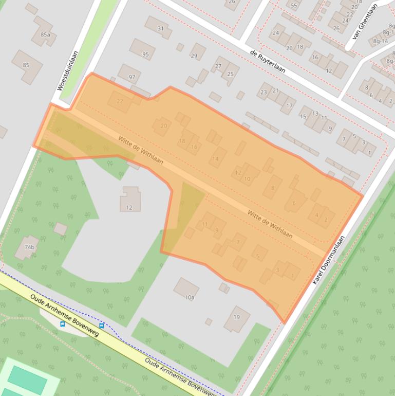 Kaart van postcodegebied 3941WS.