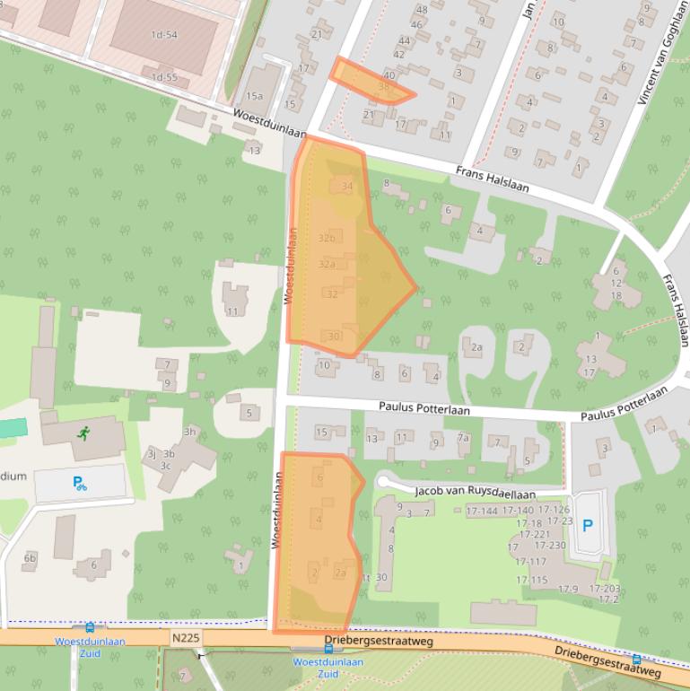 Kaart van postcodegebied 3941XD.